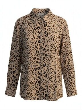 NWT Hayden Los Angeles Leopard Print Button-Up Blouse - Sz Large